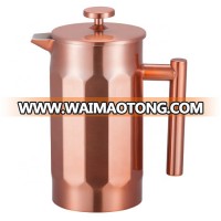 Stainless steel double wall portable maker french press copper coffee press